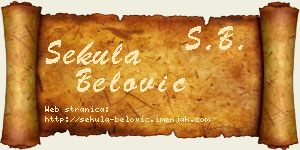 Sekula Belović vizit kartica